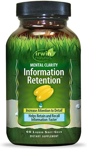Irwin Naturals Mental Clarity Information Retention - Enhance Attention, Retain & Recall Information Faster - Brain Support - 60 Liquid Softgels - Discount Nutrition Store