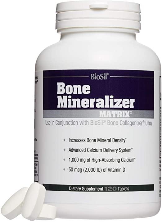 BioSil by Natural Factors, Bone Mineralizer Matrix, Supports Bone Mineral Density and Calcium Absorption, Dietary Supplement, 120 Tablets (20 Servings) - Discount Nutrition Store