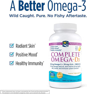 Nordic Naturals Complete™ Omega D3 Lemon, 1000 mg, 120 Softgels