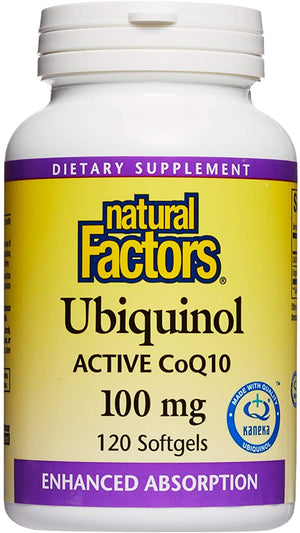 Natural Factors Ubiquinol Active CoQ10, 100 mg, 120 Softgels