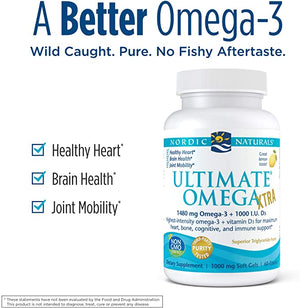 Nordic Naturals Ultimate Omega® Xtra Lemon, 1000 mg, 60 Softgels