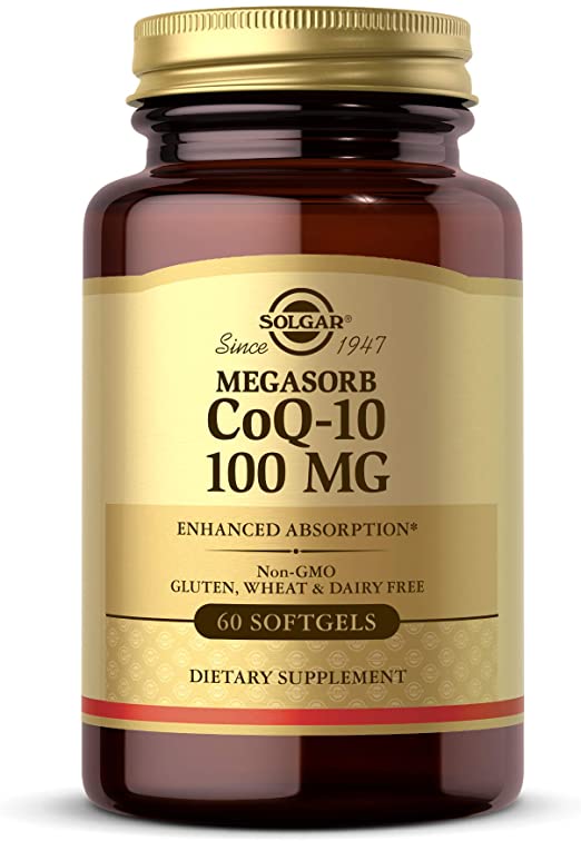 Solgar Megasorb CoQ-10 100 mg, 60 Softgels - Supports Healthy Aging - Coenzyme Q10 Supplement - Enhanced Absorption - Non-GMO, Gluten Free, Dairy Free - 60 Servings