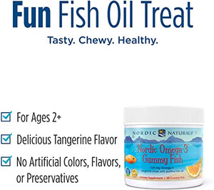 Nordic Naturals Nordic® Omega-3 Fish Gummy Tangerine, 124 mg, 30 Gummies