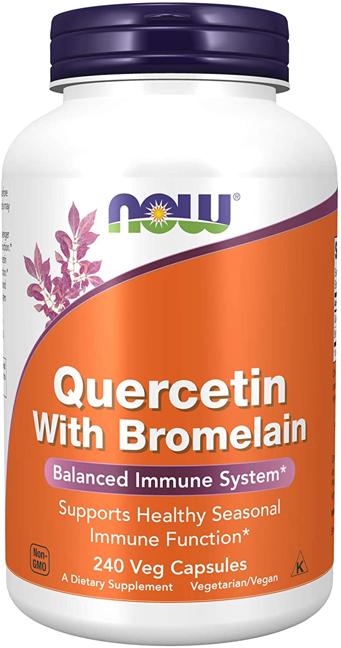 NOW Quercetin With Bromelain, 240 Vegetarian Capsules