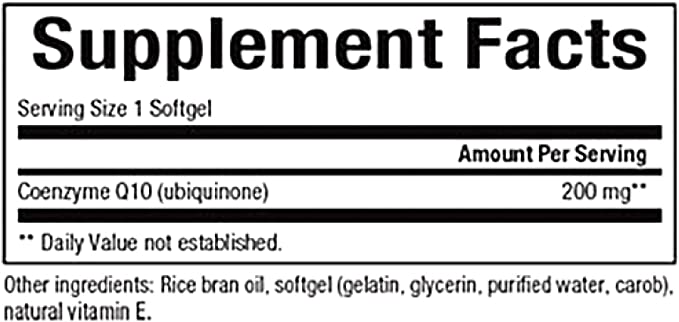 Natural Factors Coenzyme Q10, 200 mg, 60 Softgels