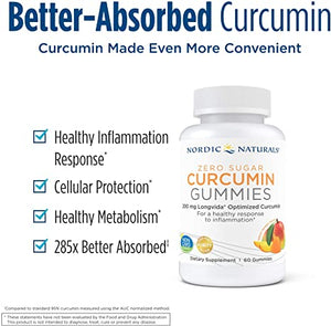 Nordic Naturals Curcumin Gummies Mango, 200 mg, 60 Gummies