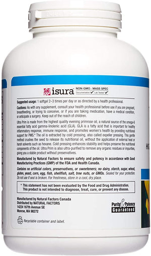 Natural Factors Ultra Prim™ Evening Primrose Oil, 1000 mg, 240 Softgels