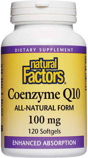 Natural Factors Coenzyme Q10, 100 mg, 120 Softgels