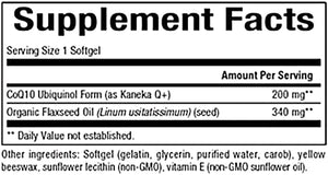 Natural Factors, Ubiquinol Active CoQ10 200mg, Coenzyme Q10 Supplement for Energy, Heart and Cognitive Support, Gluten Free, 60 softgels