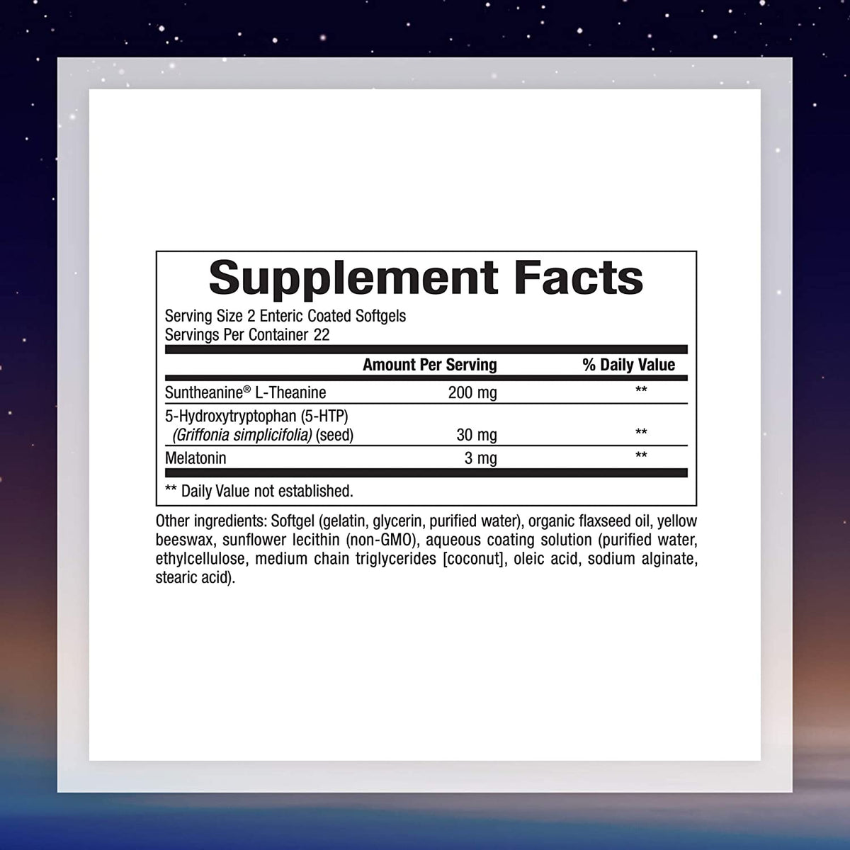 Stress-Relax Tranquil Sleep by Natural Factors, Sleep Aid with Suntheanine L-Theanine, 5-HTP, Melatonin, 45 softgels (22 servings)