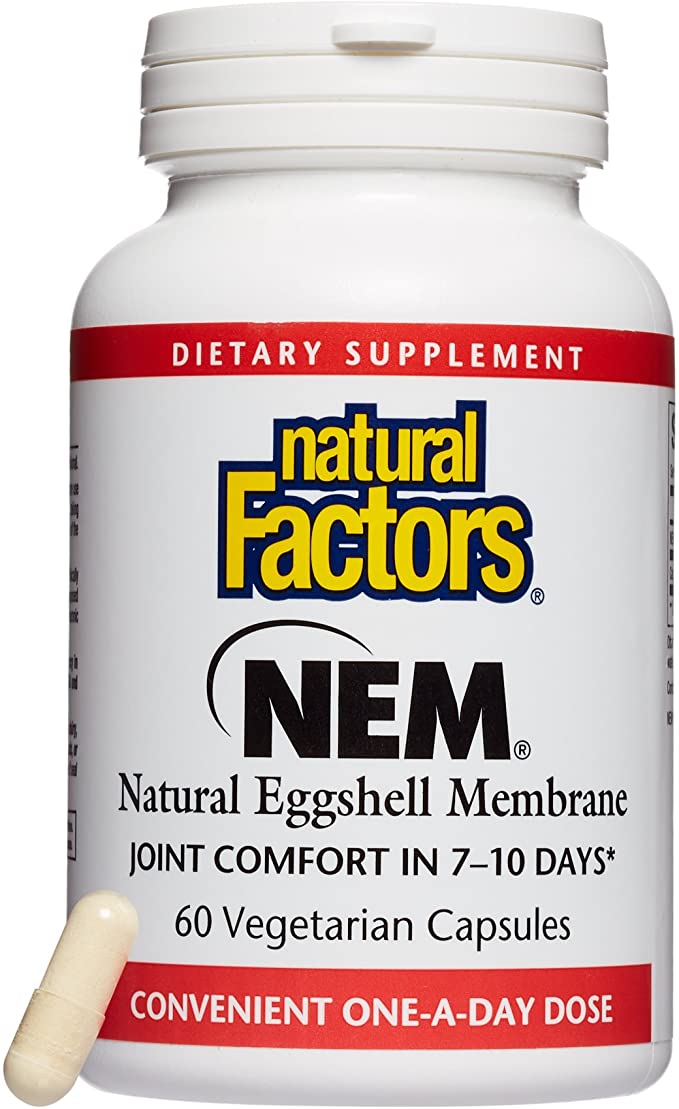 Natural Factors, NEM Natural Eggshell Membrane, Promotes Joint Comfort and Flexibility, 60 Capsules