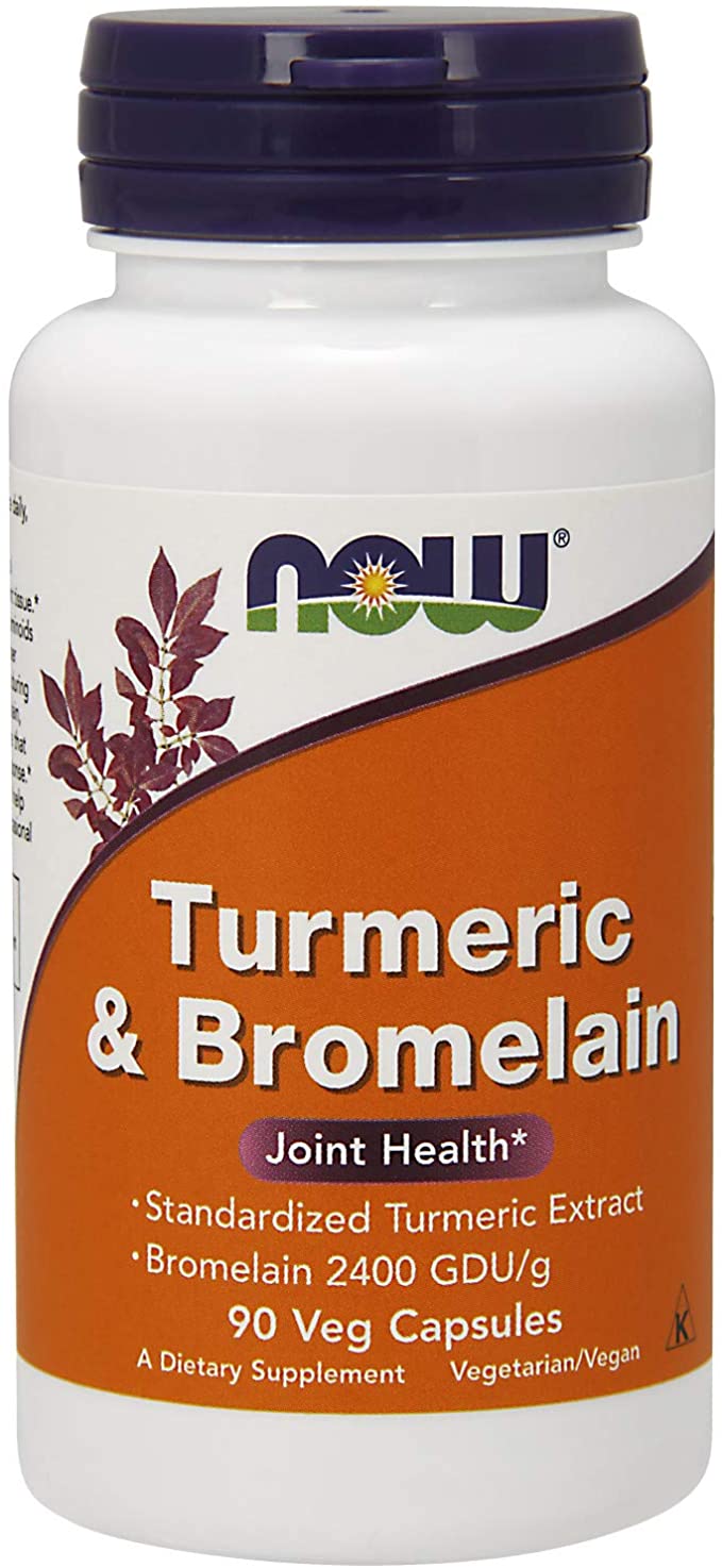 NOW Turmeric &amp; Bromelain, 90 Veg Capsules