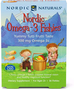 Nordic Naturals Nordic Omega-3 Fishies, Tutti Frutti - 36 Fishies - 300 mg Total Omega-3s with EPA & DHA - Healthy Brain, Mood, Vision & Immune System - Non-GMO - 36 Servings - Discount Nutrition Store