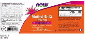 NOW Methyl B-12, 1000 mcg, 100 Lozenges