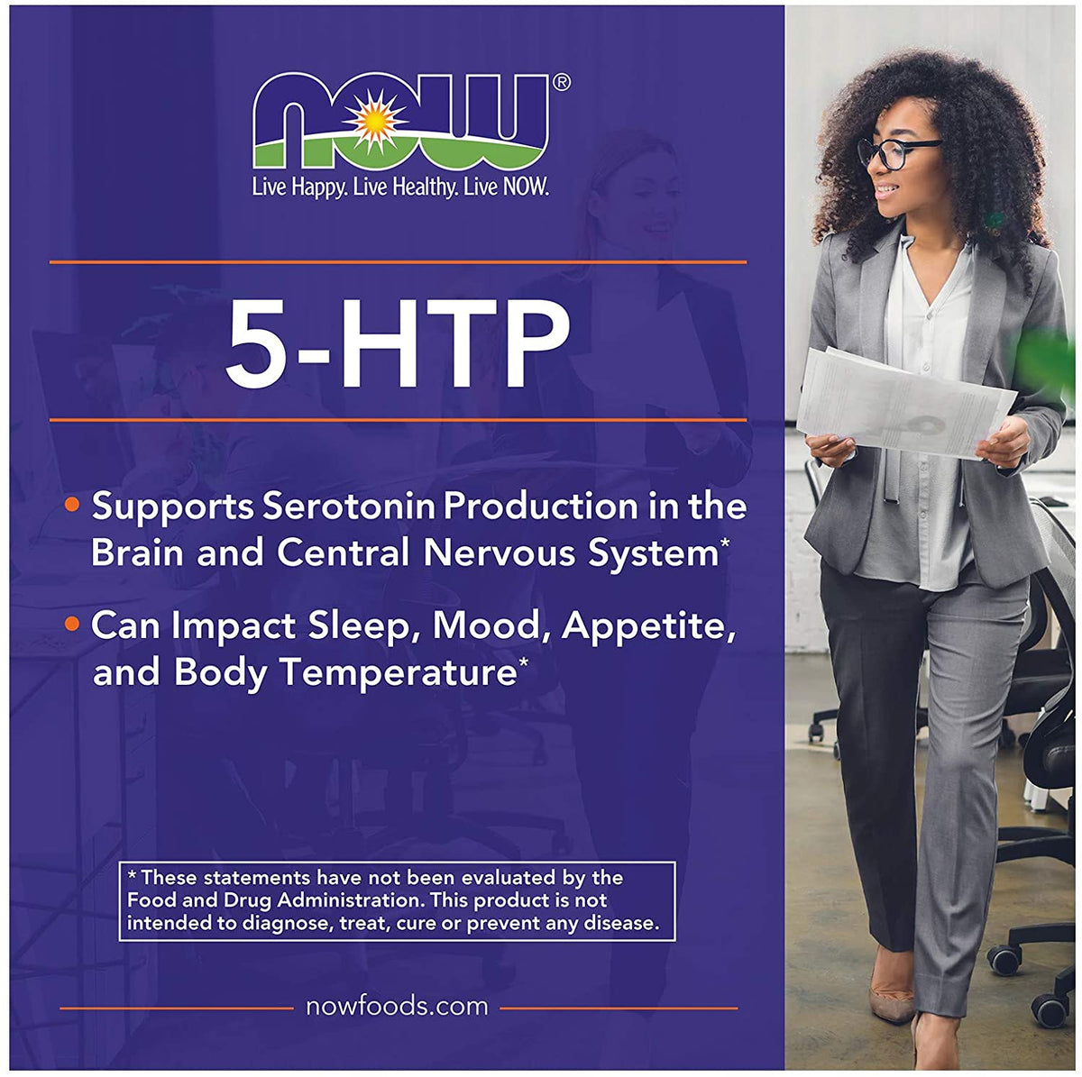 NOW Foods Supplements, 5-HTP (5-hydroxytryptophan) 100 mg, Neurotransmitter Support*, 120 Veg Capsules