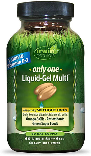 Irwin Naturals Only One Liquid-Gel Multi - Without Iron - 60 Liquid Softgels - Discount Nutrition Store