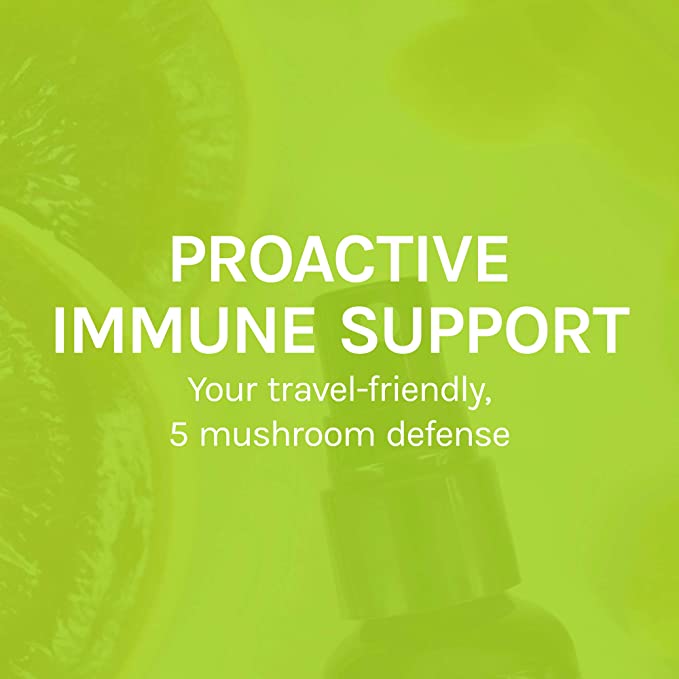 Host Defense MycoShield Throat Spray - Immune Health Support - Dietary Mushroom Supplement with Chaga, Reishi, Turkey Tail &amp; More - On-The-Go Immune Support - Winter Mist, 1 fl oz (71 Servings)