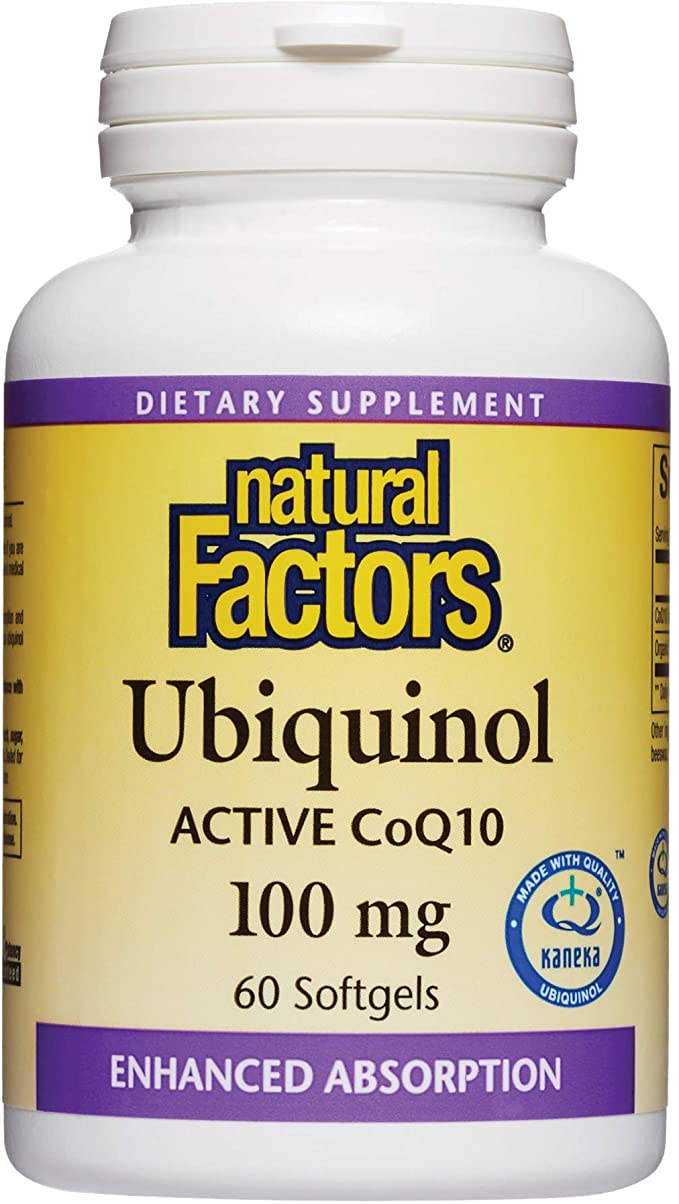 Natural Factors Ubiquinol QH® Active CoQ10, 100 mg, 60 Softgels