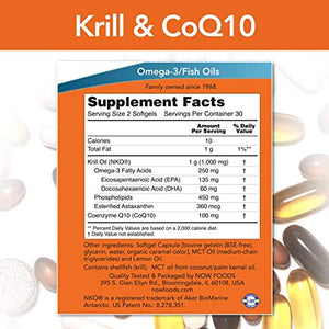 NOW Krill & CoQ10 Heart Support, 60 Softgels