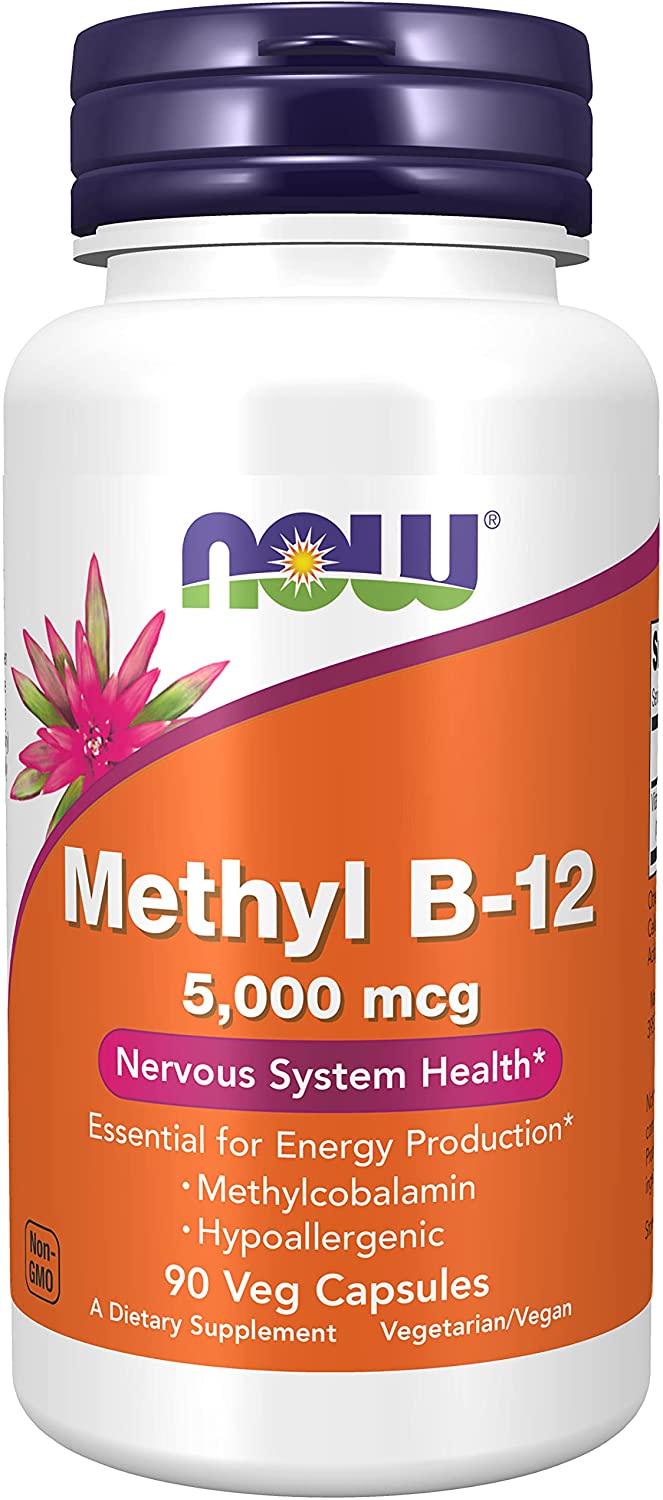 NOW Methyl B-12, 5000 mcg, 90 Veg Capsules