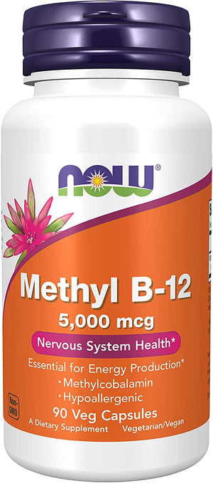 NOW Methyl B-12, 5000 mcg, 90 Veg Capsules
