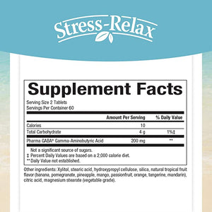 Natural Factors Stress-Relax® Pharma GABA®, 100 mg, 120 Chewable Tablets