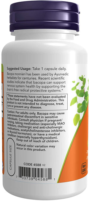Bacopa Extract 450 mg Veg Capsules | Promotes Brain Health