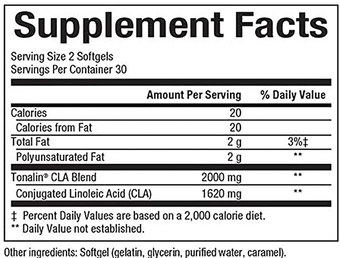 Natural Factors CLA Tonalin Linoleic Acid Softgels 1,000 mg 60-Count