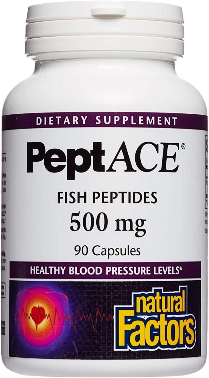 Natural Factors PeptACE® Fish Peptides, 500 mg, 90 Capsules
