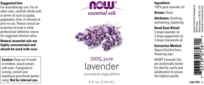 NOW Foods Essential Oils Lavender, 4 fl oz