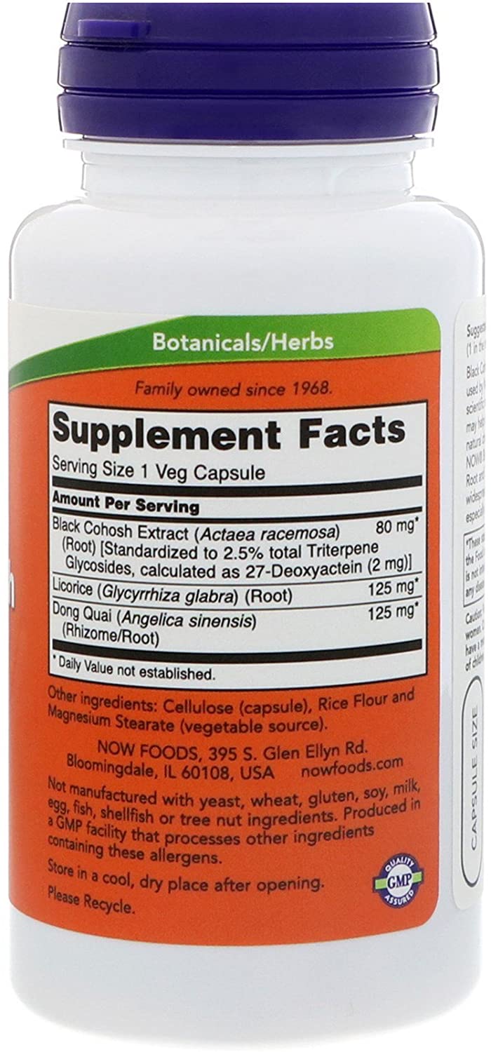 NOW Foods Black Cohosh Root, 80 mg, 90 VegCaps