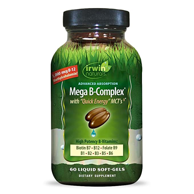 Irwin Naturals Mega B-Complex® with &quot;Quick Energy&quot; MCT&#39;s, 60 Liquid Softgels