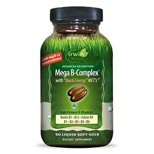 Irwin Naturals Mega B-Complex® with "Quick Energy" MCT's, 60 Liquid Softgels