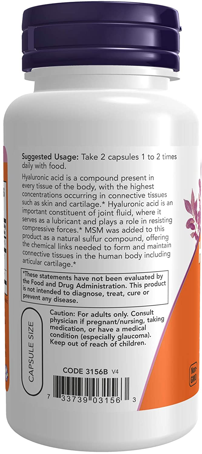 NOW Hyaluronic Acid, 50 mg, 60 Veg Capsules