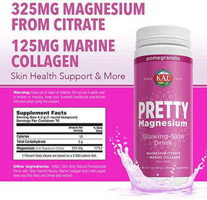 KAL Pretty Magnesium Glowing-Skin Drink Pomegranate, 10.7 oz