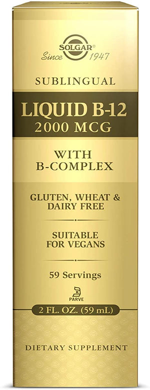 Solgar Liquid B-12 with B-Complex Sublingual, 2000 mcg, 2 fl oz