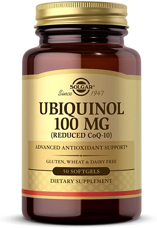 Solgar Ubiquinol 100 mg, 50 Softgels - Advanced Antioxidant Support - Reduced Coenzyme Q10 (CoQ-10) - Gluten Free, Dairy Free - 50 Servings, Standard Packaging
