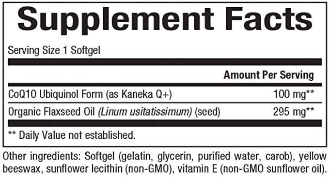 Natural Factors Ubiquinol Active CoQ10 100 mg, High-Absorption Coenzyme Q10 Supplement for Energy, Heart and Cognitive Support, 120 Softgels