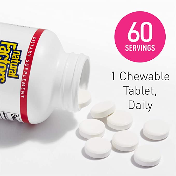 Natural Factors Easy Iron, 20 mg, 60 Chewable Tablets