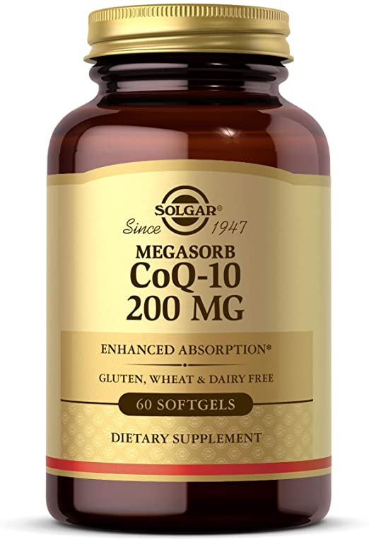Solgar Megasorb CoQ-10 200 mg, 60 Softgels - Supports Heart &amp; Brain Function - Coenzyme Q10 Supplement - Enhanced Absorption - Gluten Free, Dairy Free - 60 Servings