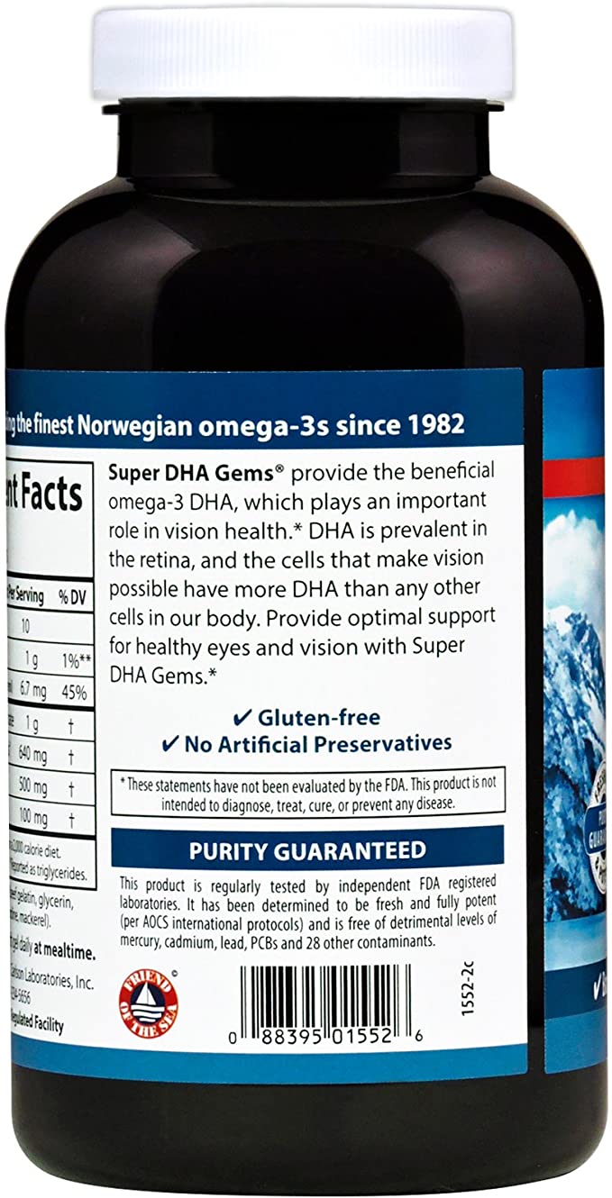 Carlson Labs - Super DHA 500 mg. - 180 Softgels