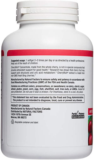 Natural Factors CherryRich™ Cherry Fruit Extract, 90 Softgels