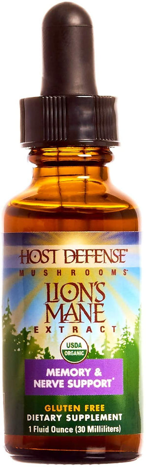 Host Defense, Lion's Mane Extract, Promotes Mental Clarity, Focus and Memory, Daily Mushroom Supplement, Vegan, Organic - Discount Nutrition Store