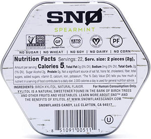 Spearmint Xylitol Candy Chips - SNØ 1.5oz Tin - Handcrafted w/ ONLY 2 Ingredients | Diabetic-friendly, Non-GMO, Vegan, Keto, GF & Kosher