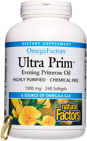 Natural Factors Ultra Prim™ Evening Primrose Oil, 1000 mg, 240 Softgels