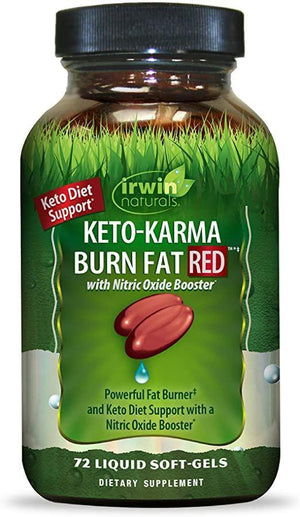 Irwin Naturals Keto-Karma Burn Fat RED - Energy & Metabolism Boost - Keto Diet Support - 72 Liquid Softgels - Discount Nutrition Store