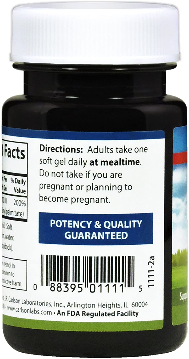 Carlson - Vitamin A, 10000 IU (3000 mcg RAE), Vision Health, 100 Softgels