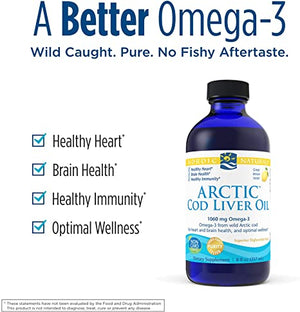 Nordic Naturals Arctic Cod Liver Oil Lemon, 8 fl oz