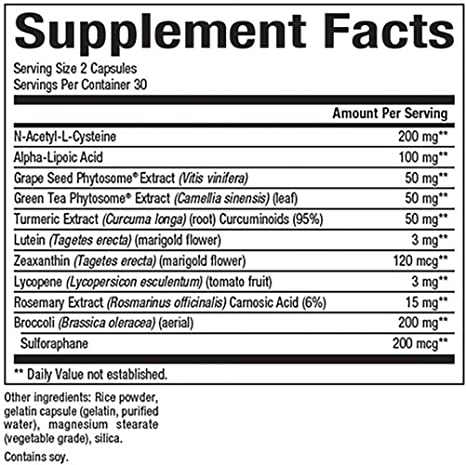 Natural Factors, Ultimate Antioxidant, Helps Reduce Free Radical Damage with Alpha-Lipoic Acid and Lutein, 60 capsules (30 servings)