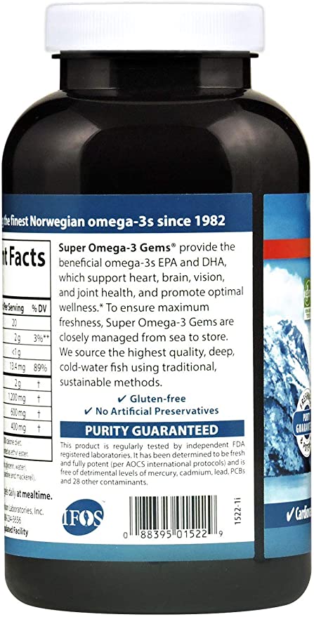 Carlson Super Omega-3 Gems®, 250 Softgels